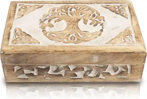 Organizer Keepsake Box Treasure Chest Trinket Holder Watch Box Storage Lock Box Housewarming Gift Great Birthday Gifts lithosphere pinon decade negotiate Handmade Decorative Wooden Jewelry Box Tree Of Life Carving Jewelry 
