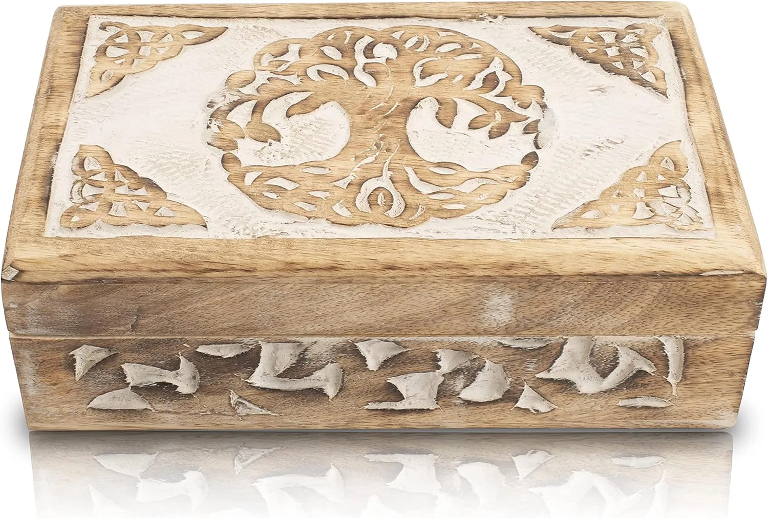 Organizer Keepsake Box Treasure Chest Trinket Holder Watch Box Storage Lock Box Housewarming Gift Great Birthday Gifts lithosphere pinon decade negotiate Handmade Decorative Wooden Jewelry Box Tree Of Life Carving Jewelry 