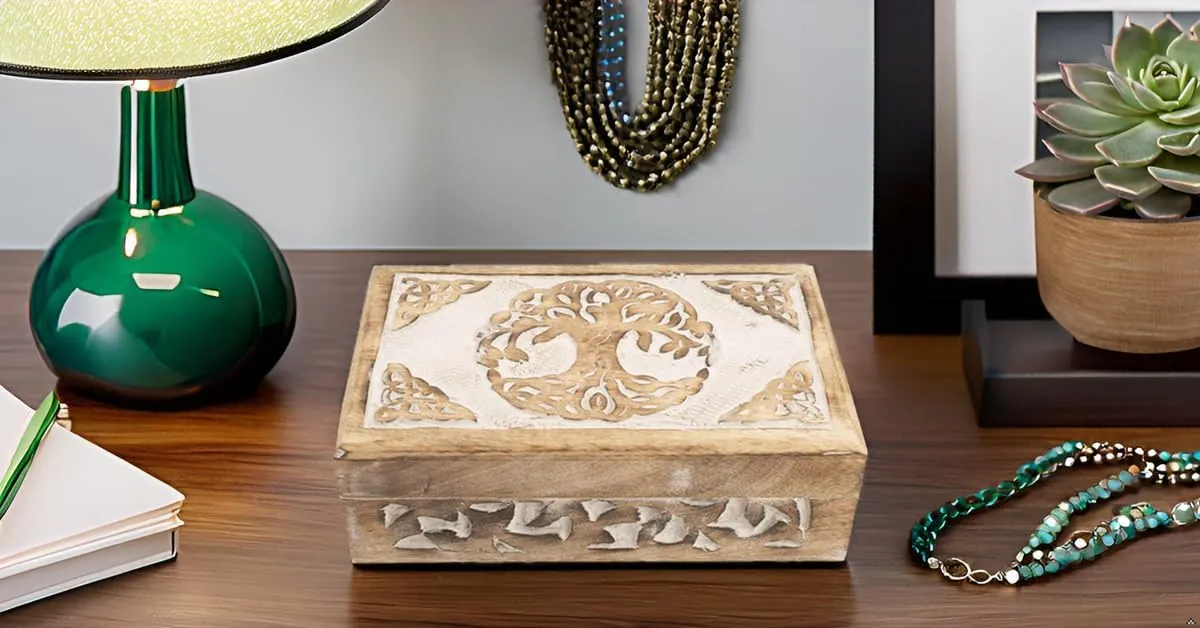 Organizer Keepsake Box Treasure Chest Trinket Holder Watch Box Storage Lock Box Housewarming Gift Great Birthday Gifts lithosphere pinon decade negotiate Handmade Decorative Wooden Jewelry Box Tree Of Life Carving Jewelry 