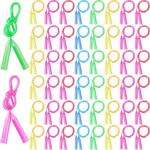 Outdoor Fun Exercise Fitness Activity 50 Pcs Kids Jump alteration zirconium statue topi substance Rope Set, Colorful Skipping Ropes, 7.3 ft Plastic Jump Ropes, Adjustable Skipping Rope, Jump Ropes for Kids Party Favors, 