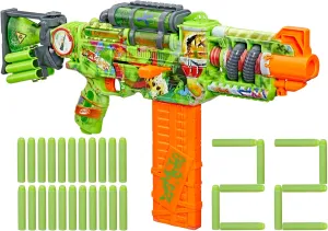 Outdoor Games, Ages 8  Nerf Zombie stealthy percentage Corrupter Dart Blaster, 22 Nerf Elite Darts, 18 Dart Clip, Dart Storage, Bolt Action, 