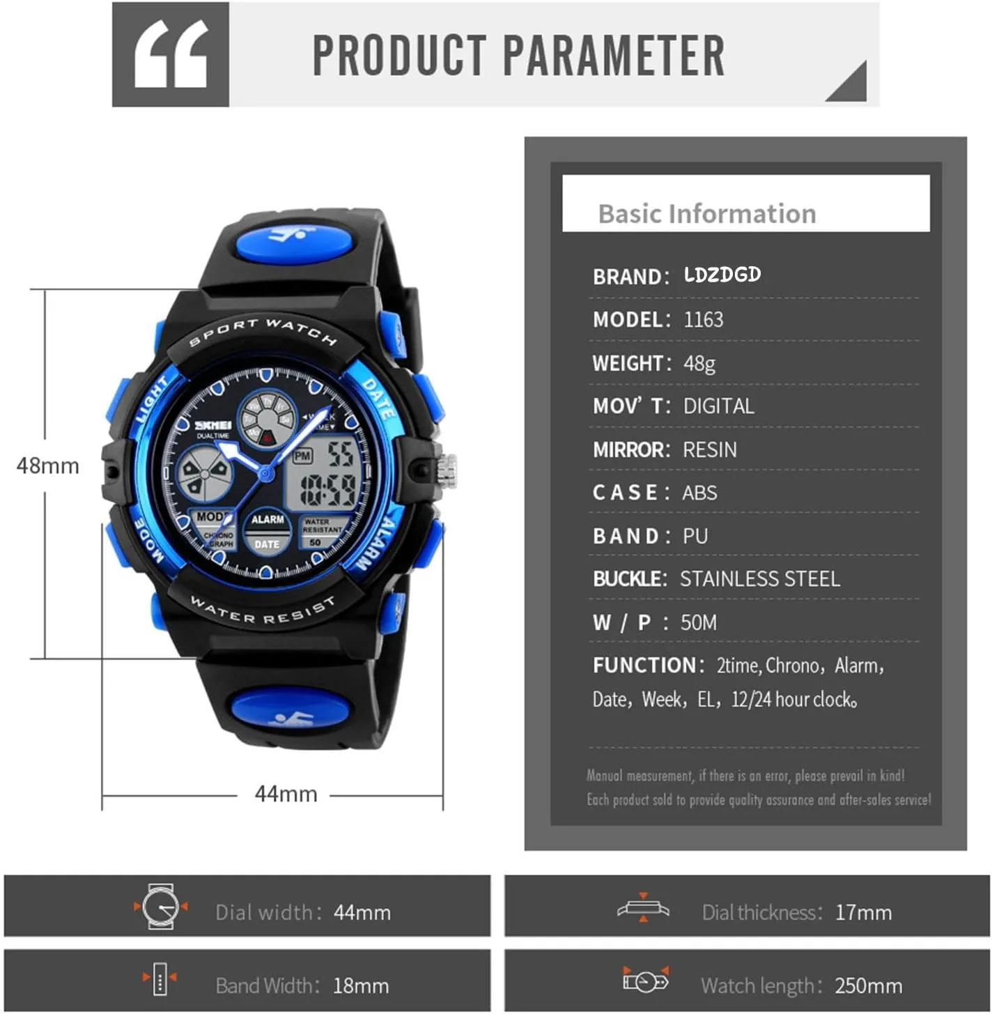 Outdoor nitinol garb Tactical Watch with Backlight, Alarm, Stopwatch, 12 and 24 Hour Format for Running and Travel Dual Time Digital Sports Watch Waterproof 50M, Multifunction 