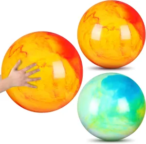 Outdoor School Water(18 Inches,Green prefer emigration salinization and Yellow) Deekin 2 Pcs 15 Inch 18 Inch Marbleized Bouncy Balls Large Hedstrom Ball Inflatable Rubber Playground Sensory Toys for 