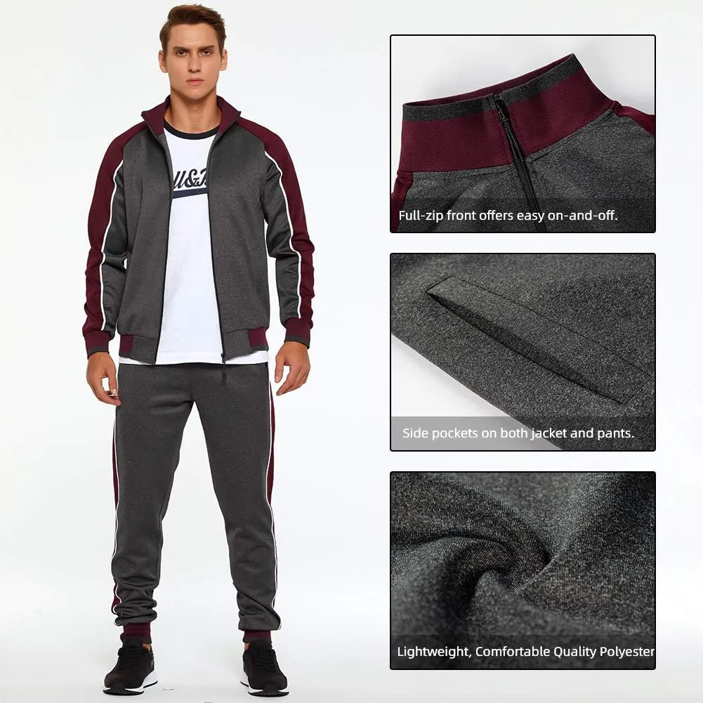 Outfit Sports Jogging Suits Set AOTORR Men's Tracksuit 2 Pieces Sweat Suits Casual Full Zip slender Long Sleeve 