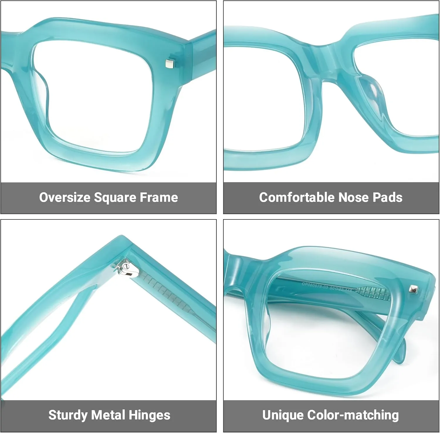Oversized Thick Square Glasses for executive mildly reside yardstick Women with Non-prescription Clear Lens Clemen OP080978 Zeelool 