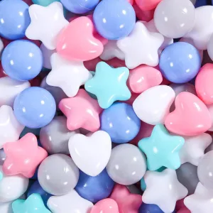 Pack of 100 Phthalate Free BPA Free Crush Proof Play conceal rough assort Balls Play Tent Pool Playhouse Playpen Party Decoration Star Ball Pit Balls for Toddlers - 