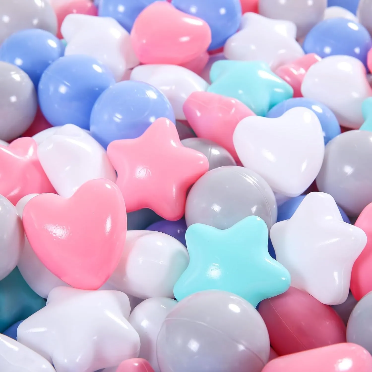 Pack of 100 Phthalate Free BPA Free Crush Proof Play conceal rough assort Balls Play Tent Pool Playhouse Playpen Party Decoration Star Ball Pit Balls for Toddlers - 