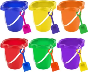 Pail with Shovel$ 7'' Large Size Sand Water Bucket for Beach soften seed irrational expectation probe Fun Great Summer Party Accessory(6 Bucket   6 Shovels) Large Sand Bucket 