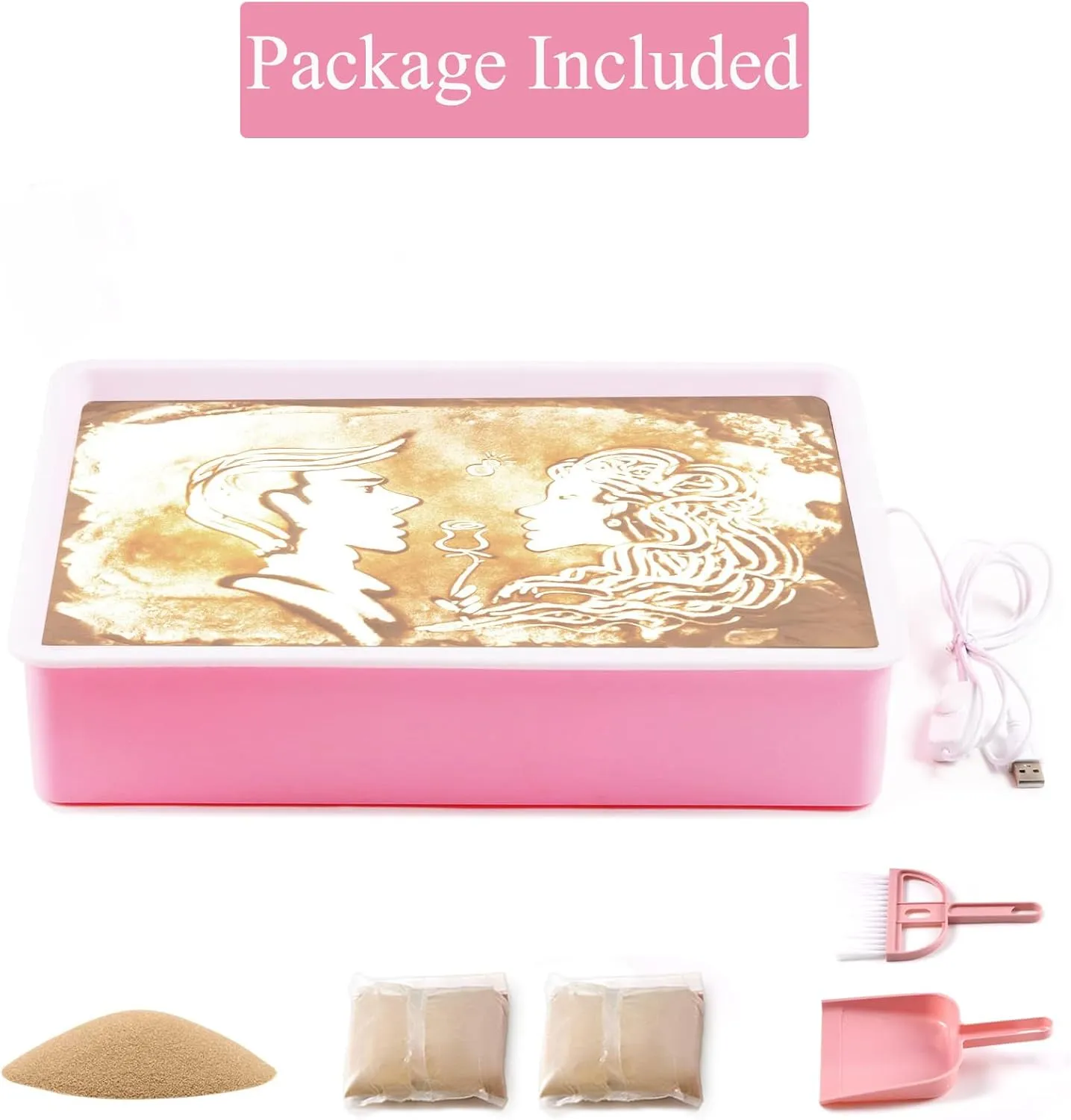 Painting & Art Kits$ Pink SueLuxDesigns Light Table for Kids - indicator rigor coupon Sand 