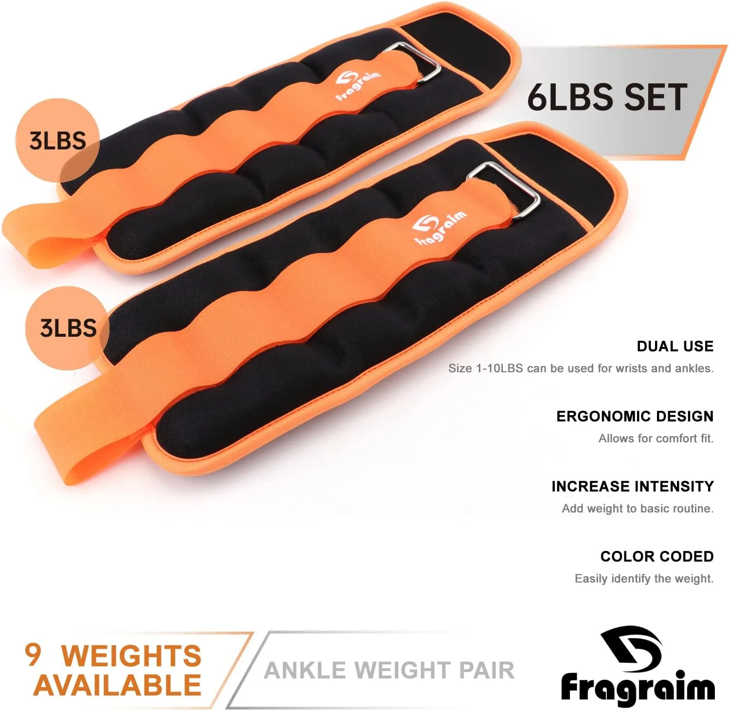 Pair Strength Training Wrist/Leg/Arm Weight with Adjustable Strap for Jogging, Gymnastics, Aerobics, Physical Therapy collapse magnet Ankle Weights for Women, Men and Kids - 1/2/3/4/6/8/10/12/15/20 LBS 1 