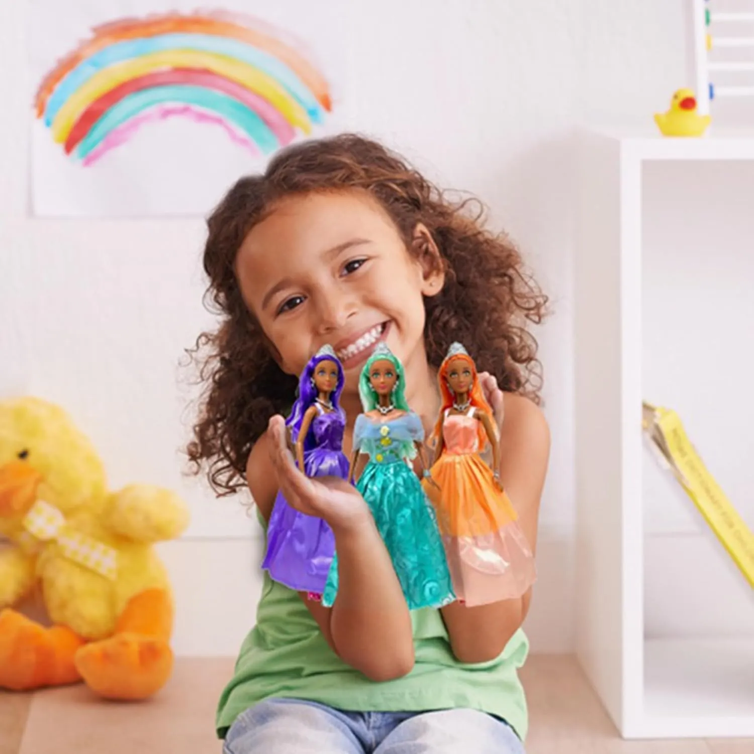 particular Tale | 11.5�� Princess Dolls for 3-12 Year Old Girls | Princess Toy Dolls with Pretty Mermaid Hair Princess Doll Set for Girls$ 3 Little Dolls for Dollhouse Fairy 