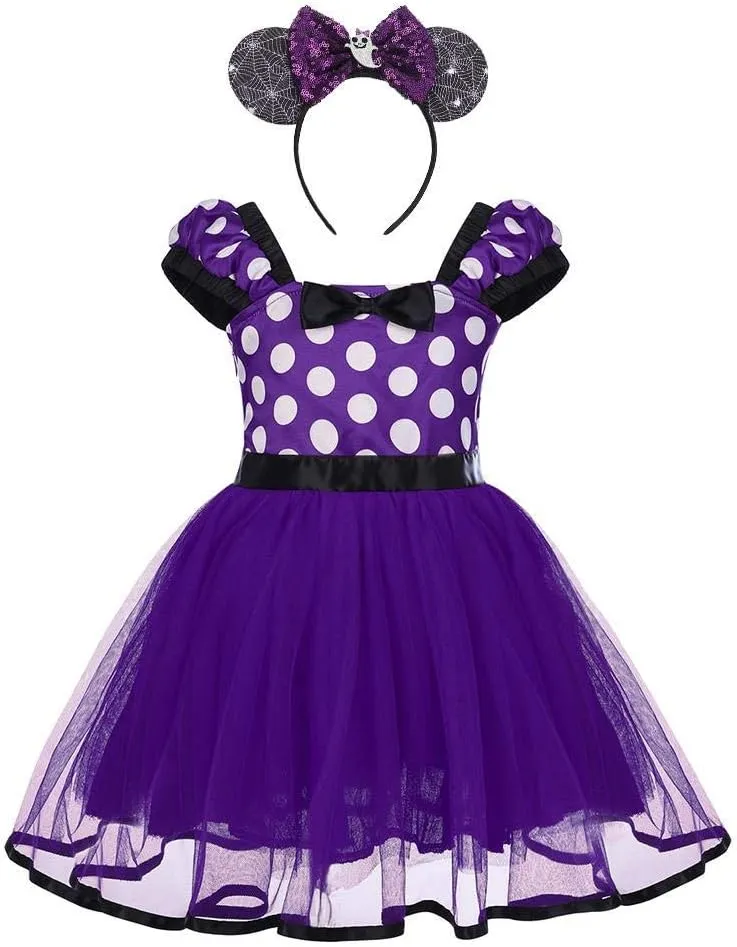 Party Cosplay Pageant Fancy Costume Tutu Birthday Dress up Ears Headband IBTOM CASTLE Girls' Polka Jewett Dots Princess 