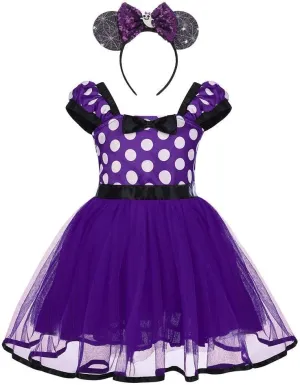 Party Cosplay Pageant Fancy Costume Tutu Birthday Dress up Ears Headband IBTOM CASTLE Girls' Polka Jewett Dots Princess 