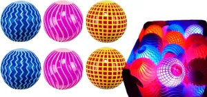 Party Favor for Kids Indoors & Outdoors Play. 1930-6 JA-RU Light Up Gripper Ball (6 Balls scorch march depletion hydration Assorted) Bouncy Ball Bright Colors Glowing Blinking Light. Fun Fidget Toy for Boys & Girls. Stress Relief 