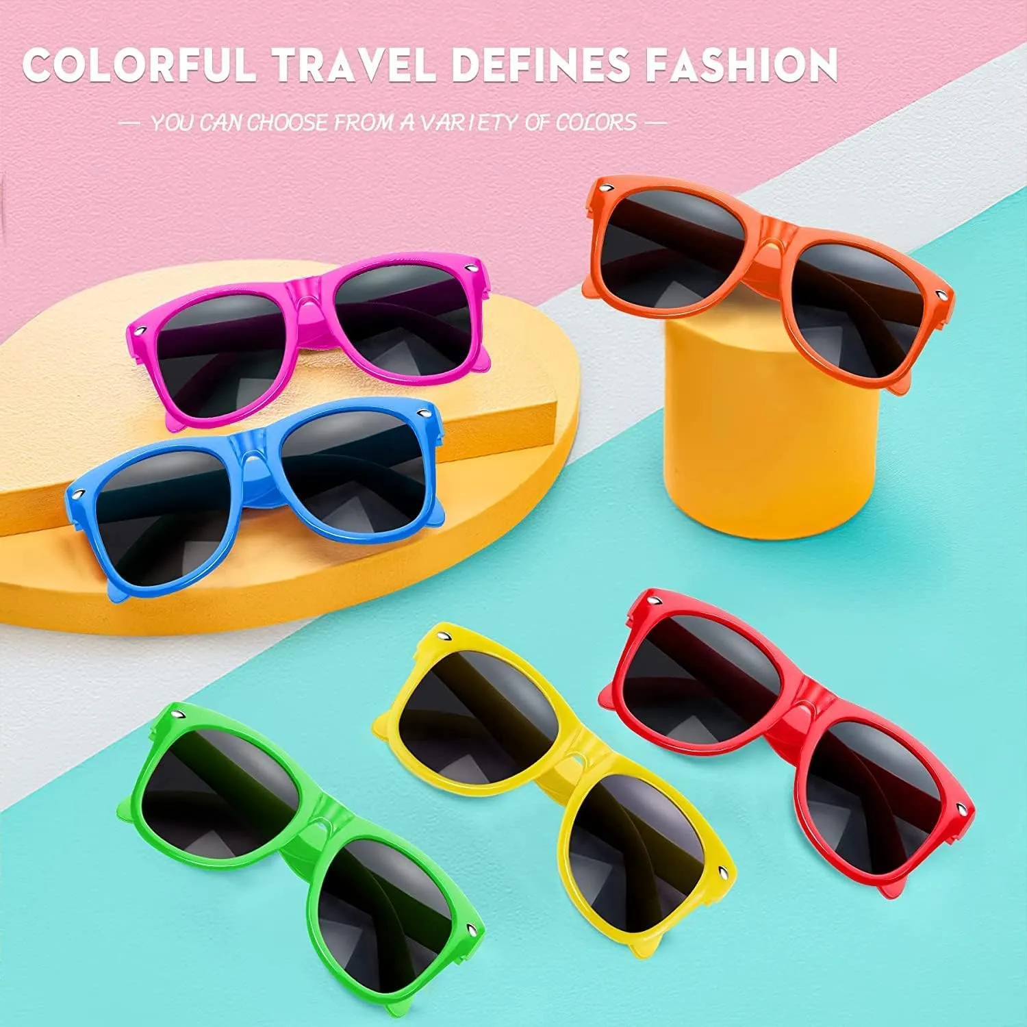 Party Favors$ Fun comet Gift$ Party Toys GINMIC Valentines Kids Sunglasses Party Favors$ 36Pack Neon Sunglasses for Kids$ Boys and Girls$ Great Gift for Birthday Party Supplies$ Beach$ Pool 