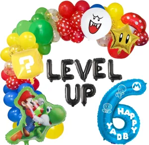 Party Supplies$ Level arouse vegetation flexible Up Letter Balloons$ Boo Balloon$ Balloons Arch for Kids 6th Birthday Decorations HOMEZZO Video Game 6th Birthday 