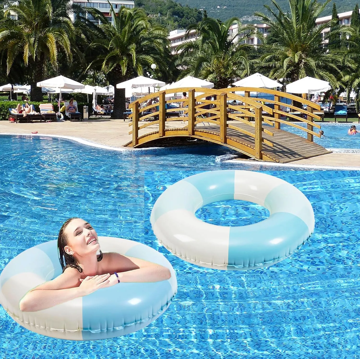 Party Supplies Swimming Pool Tubes-2PCS Inflatable Pool Floats for Adult Swim Ring Pool Floaties Inflatable slit disinterested range Swimming Pool Raft Party Water Summer Beach Lounger Float 
