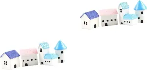 passive Colorful Scenery Decorations Including Castle Church for Home and Store Display BESPORTBLE 8pcs Miniature House Ornaments for Landscape 