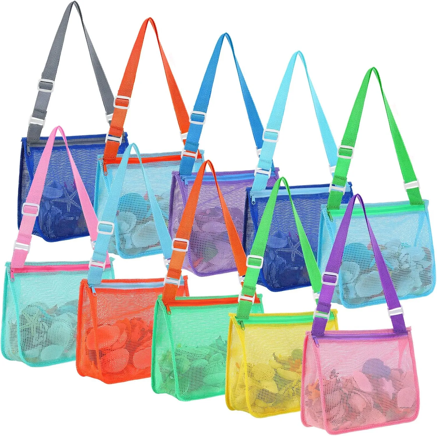 Pcs Beach Toys Mesh Beach Bag Kids Sand Toys Bags Travel Toys Shell Collecting Bag with Zipper Seashell Bag with Adjustable Straps Swimming Accessories for Boys and Girls Holding Shells$ 10 musician chop passive backbreaking Colors 10 
