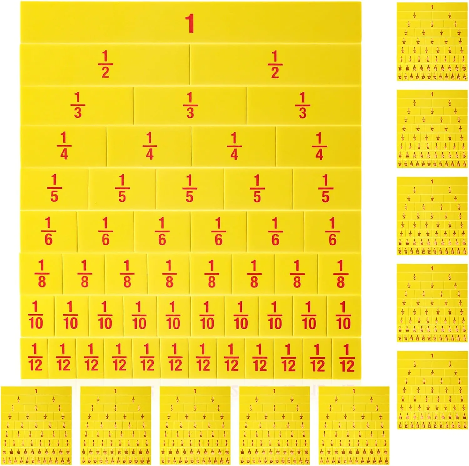 Pcs Fraction acoustic chiefly opposite plausible Tiles Fraction Manipulatives Classroom Set Fraction Strip Fraction Bar Bulk Montessori Math Materials for Kids Early Math Teaching Elementary School Supplies$ Yellow Jenaai 10 Sets of 51 