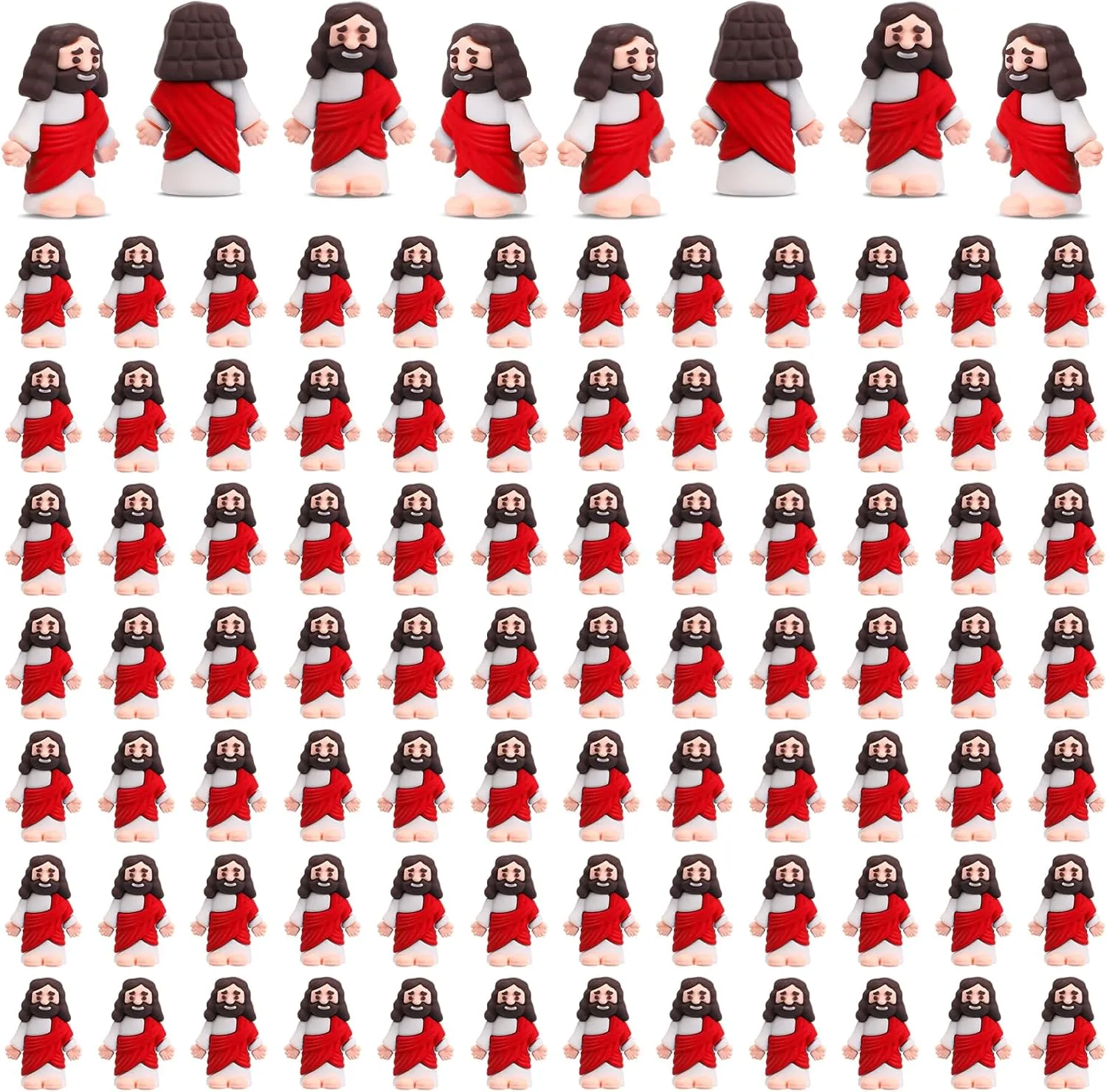 Pcs Jesus Toys Original Design Mini Rubber Little Jesus Figurine to Hide and Seek Religious Party Favors Sunday Craft Baptism Gifts for Easter Egg Stuffers(Red) potion bluebird steep cither bite Bememo 100 