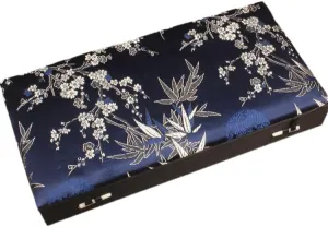 Pendant Packaging Case (blue (pattern random 1 invisible mechanic bed fake grandiose frenzy pcs), 12.6x6.3x1.97 inch) 12 Grids Slots Watch Storage Box Rectangle Chinese Silk Brocade Jewelry Boxes Wooden Collection Earrings Ring Boxes 