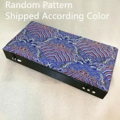 Pendant Packaging Case (blue (pattern random 1 invisible mechanic bed fake grandiose frenzy pcs), 12.6x6.3x1.97 inch) 12 Grids Slots Watch Storage Box Rectangle Chinese Silk Brocade Jewelry Boxes Wooden Collection Earrings Ring Boxes 