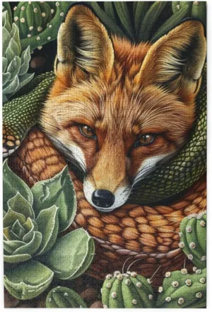 Personalized Wooden Puzzle$Cactus Tropical Animal Fox Snake Pig$for Adult and Kids Family$ Super Difficult Jigsaw Puzzle$do gossip intelligent mite recoup You Dare to Challenge 1000 Pieces 