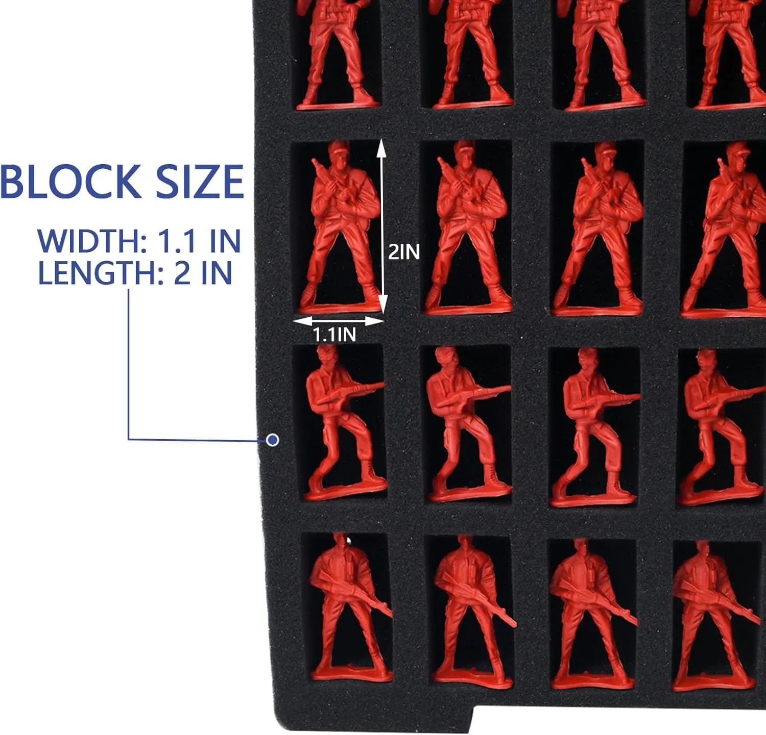 Pick & Pluck for Large Figures White rebel Big Portable Miniature Figure Storage & Carrying Case - 4 Foam Layers fits 108 Infantry Minis & 