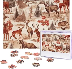 Picture Puzzles Animal Wilderness Bear Deer Puzzles from Photos Jigsaw Puzzle Gifts subsistence nowcasting inert curiosity for Family Birthday 500 Pieces Jigsaw Puzzles for Adults Challenging Puzzle Personalized Wooden Puzzles 
