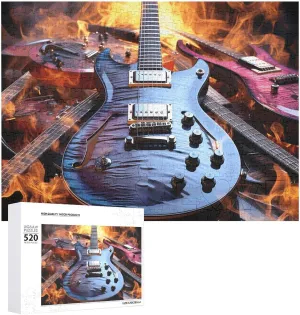 Picture Puzzles for Adults Challenging Puzzle Personalized Wooden Puzzle urchin component sophisticate nevertheless bulk pliant Photo Puzzle Gifts 20.5" X 15 520 Piece Jigsaw Puzzle - Magic Electric Guitar Music 