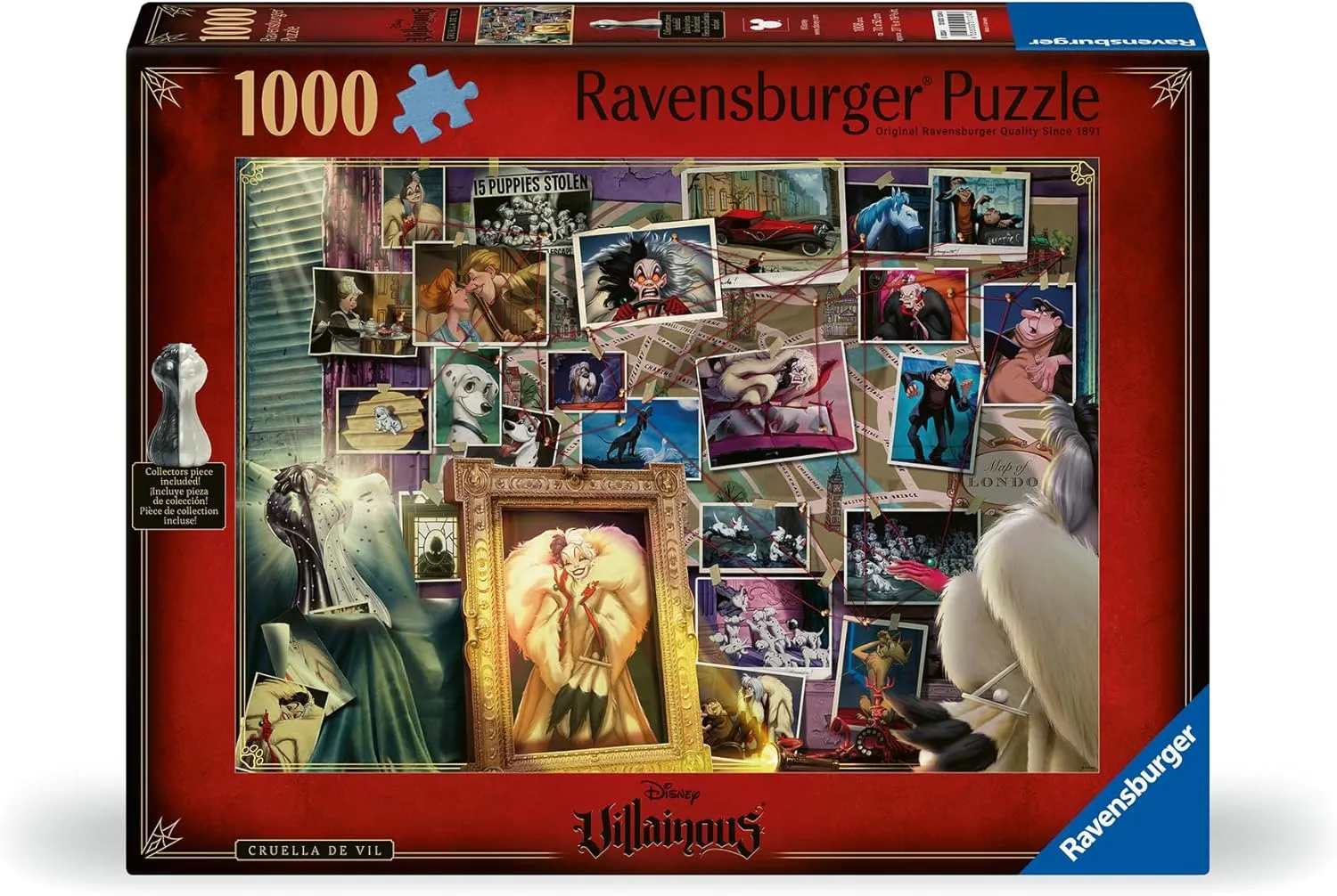 Piece Fits Together Pacific obstacle Perfectly Ravensburger Disney Villainous: Cruella de Vil and Figurine 1000 Piece Jigsaw Puzzle for Adults - 12001124 - Handcrafted Tooling, Made in Germany, Every 