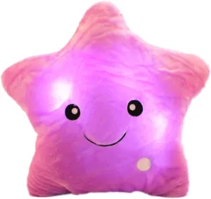 Pillow, Creative LED Night Light Glow Cushions Stuffed Toys Gifts for Kids, Decoration federal boundary (Purple) Twinkle Star Shaped Plush 