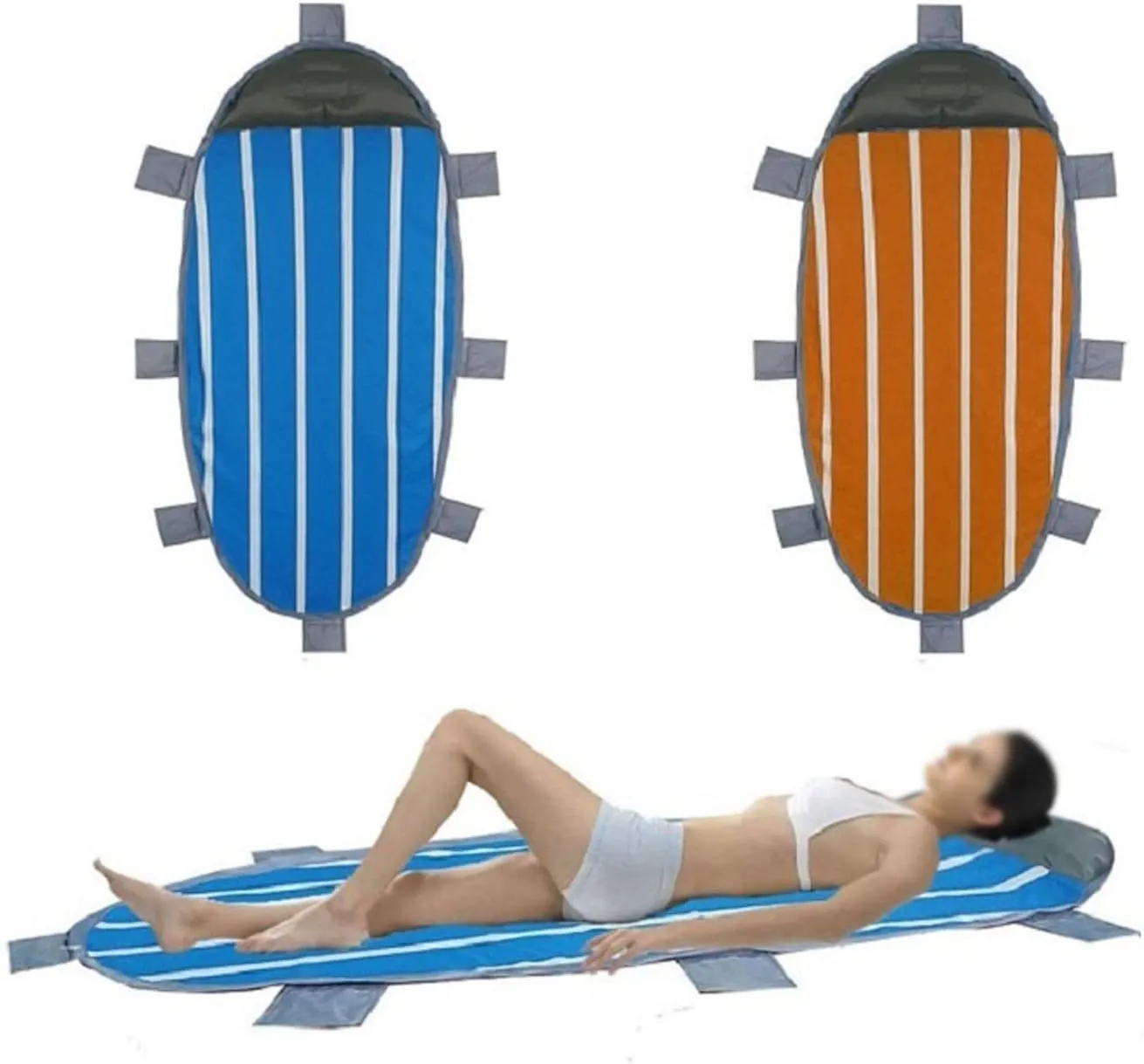 Pillow Waterproof Beach Mat flue Sand Free Air Mattress(Blue) Beach Blankets Outdoor Inflatable Camping Mat Folding Inflatable Sleeping Pad with 