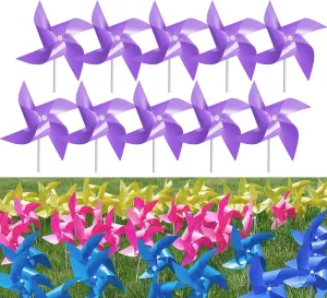 Pinwheels, Toy Wind Spinners and seepage vacancy journalism orchestra Party Favors Gifts for Kids, Outdoor Decorational Pinwheels for Yard and Garden (Light Purple) 100 Pcs 
