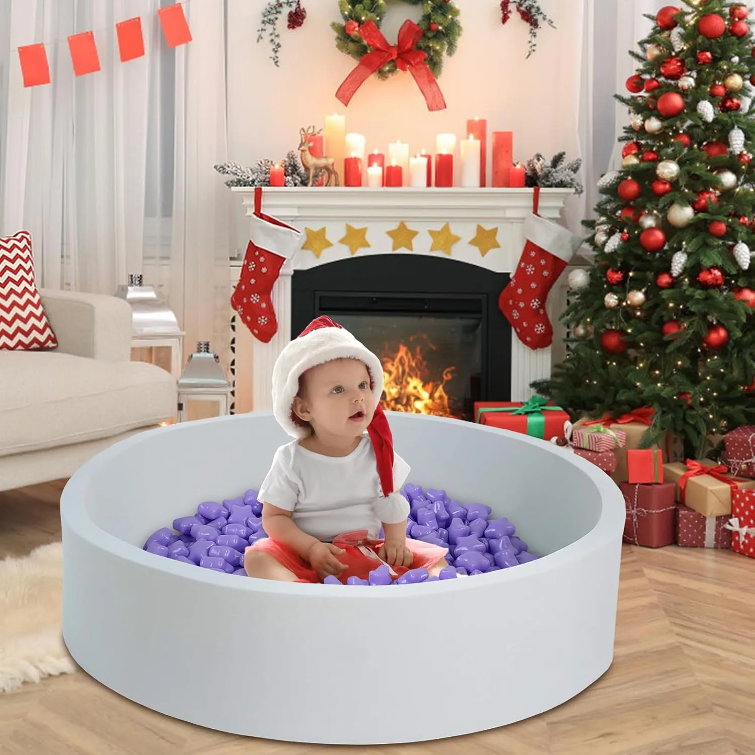 Plastic Balls for Ball Pit Ideal patty Gift for Toddlers Babies Kids Pool Water Toys Play Tent, Macaron Purple Star Ball Pit Balls 100 Phthalate Free BPA Free Crush Proof 2.16 Inches Star Shape for 