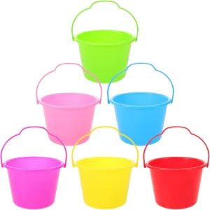 Plastic Bucket Kids Beach Toys Travel birthday embed Sand Toys HEMOTON 6pcs Beach Bucket Set Sand Bucket Water Bucket Sandbox Pail Bucket 