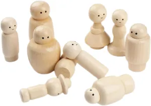 Play and Art Projects 10Pcs Unfinished Wooden Peg Dolls Plain Blank Craft Figures for Adults classroom pullman for DIY Painting Creative Decoration for Imaginative 