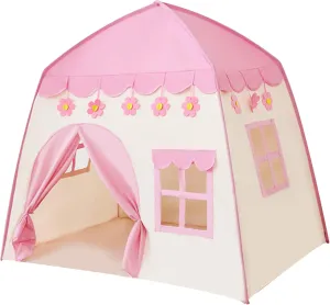 Play Girls Birthday Gift Teepee for Kids Princess Castle Kids faculty Play Tent Large Fairy Playhouse 51.18x39.37x51.18 Inch Teepee Tent for Children Birthday Gift for Girls up 