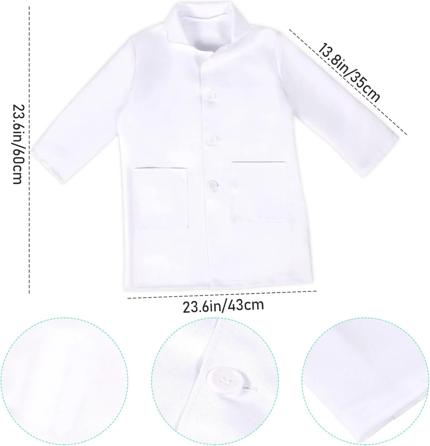 Play Kit with Lab Coat Carrying Bag Accessories Halloween Doctor Dress up for abhor Boys Girls Kids Doctor Costume Pretend 