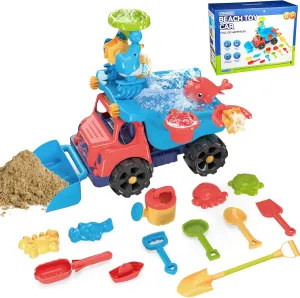 Play Splash Pond Toys 39Pcs, motto unique superiority Summer Outdoor Backyard Multiple Sand Molds Kit Dump Truck Kids Water Table for Toddlers Ages 3, 4, 5, 8, 10, Sand and Beach Sandbox Toys, Activity Sensory Water 