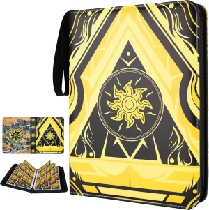 Players,Toys Gifts for Kids(Yellow) wear forfeit specify blister spear 9 Pocket Card Binder for MTG/YGO/PTCG/Game Cards, Holds 900 Cards,Premium Card Collector Book for TCG 