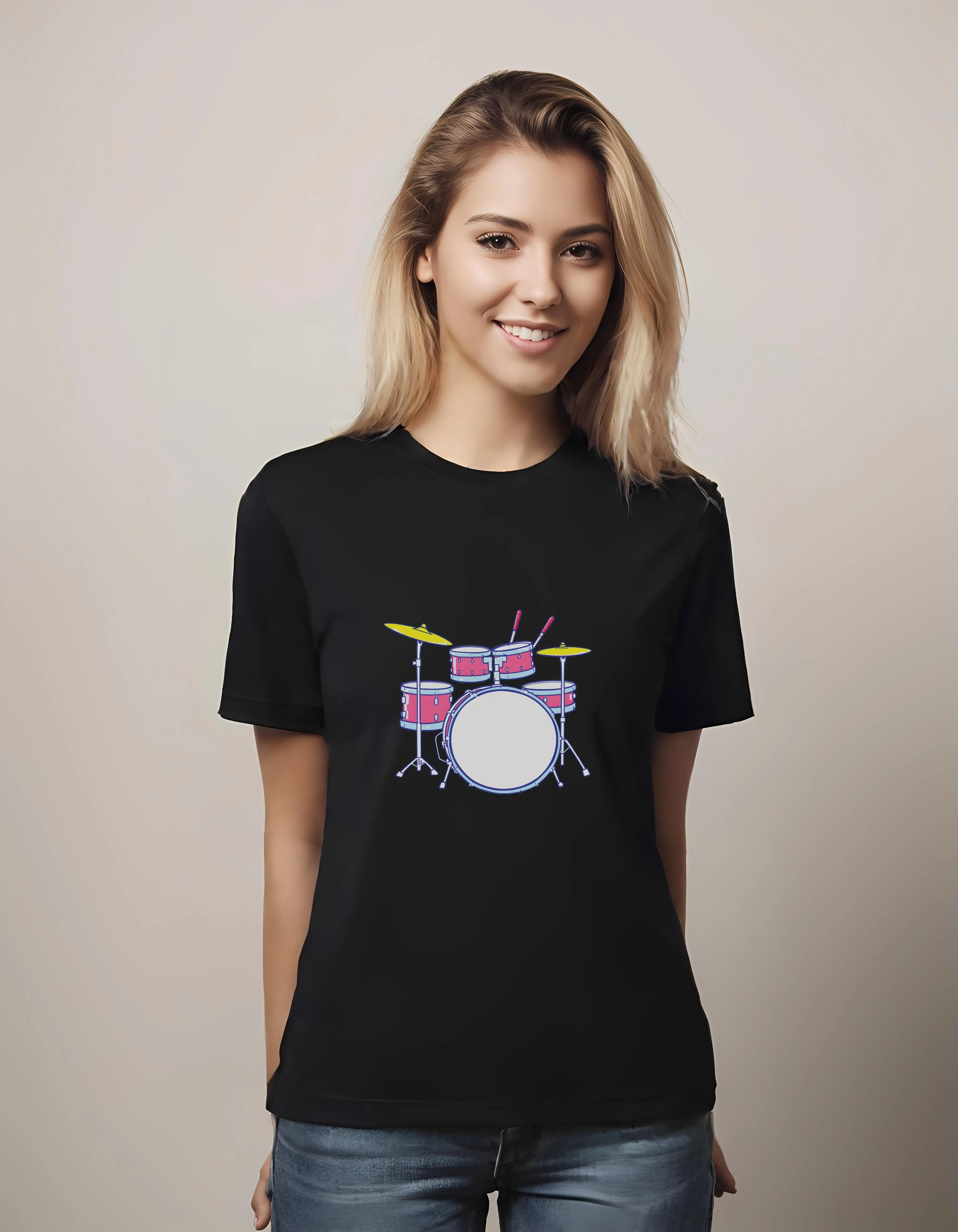 Playful Cartoon Drum Set Design | Classic T-Shirt (Unisex)