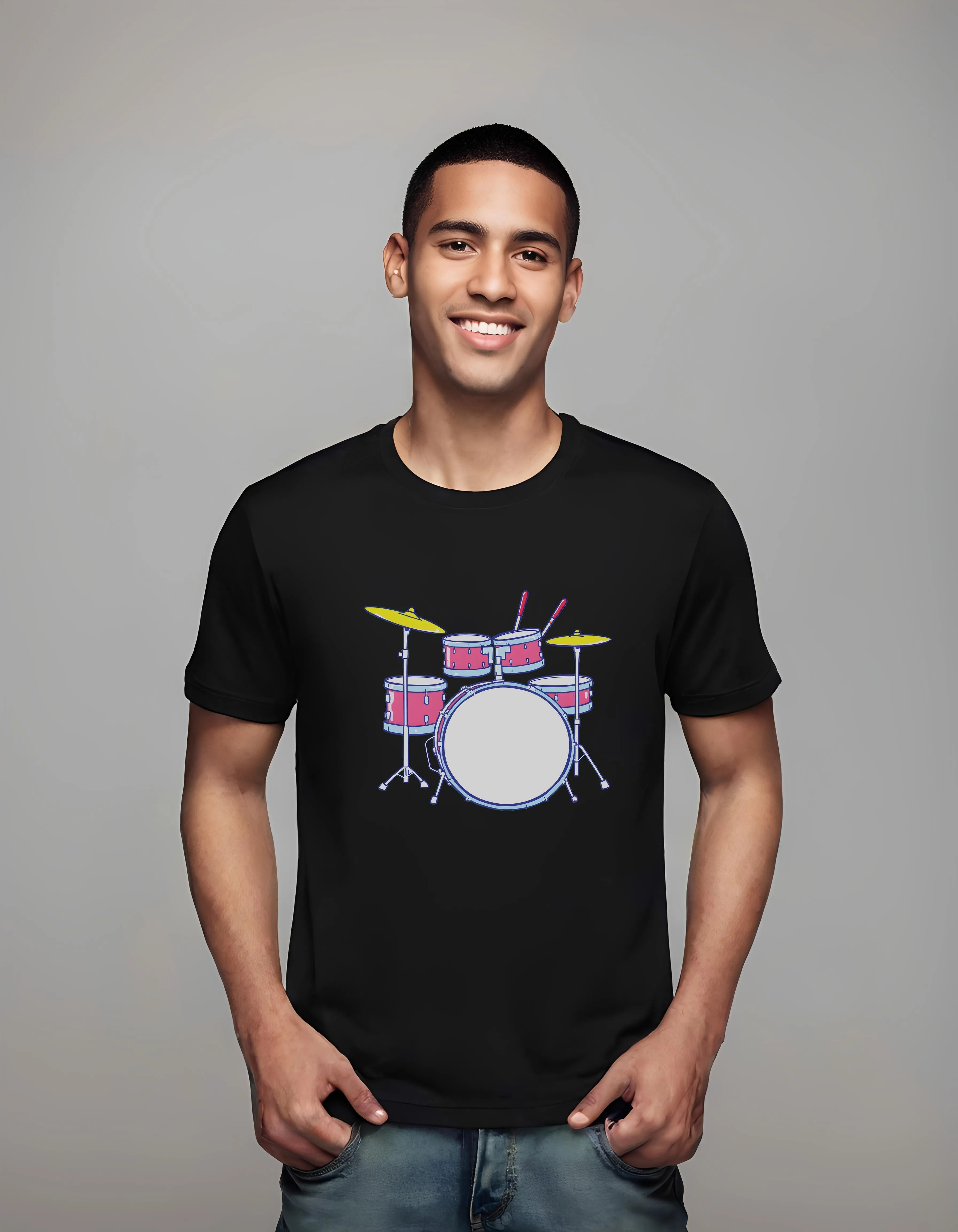 Playful Cartoon Drum Set Design | Classic T-Shirt (Unisex)