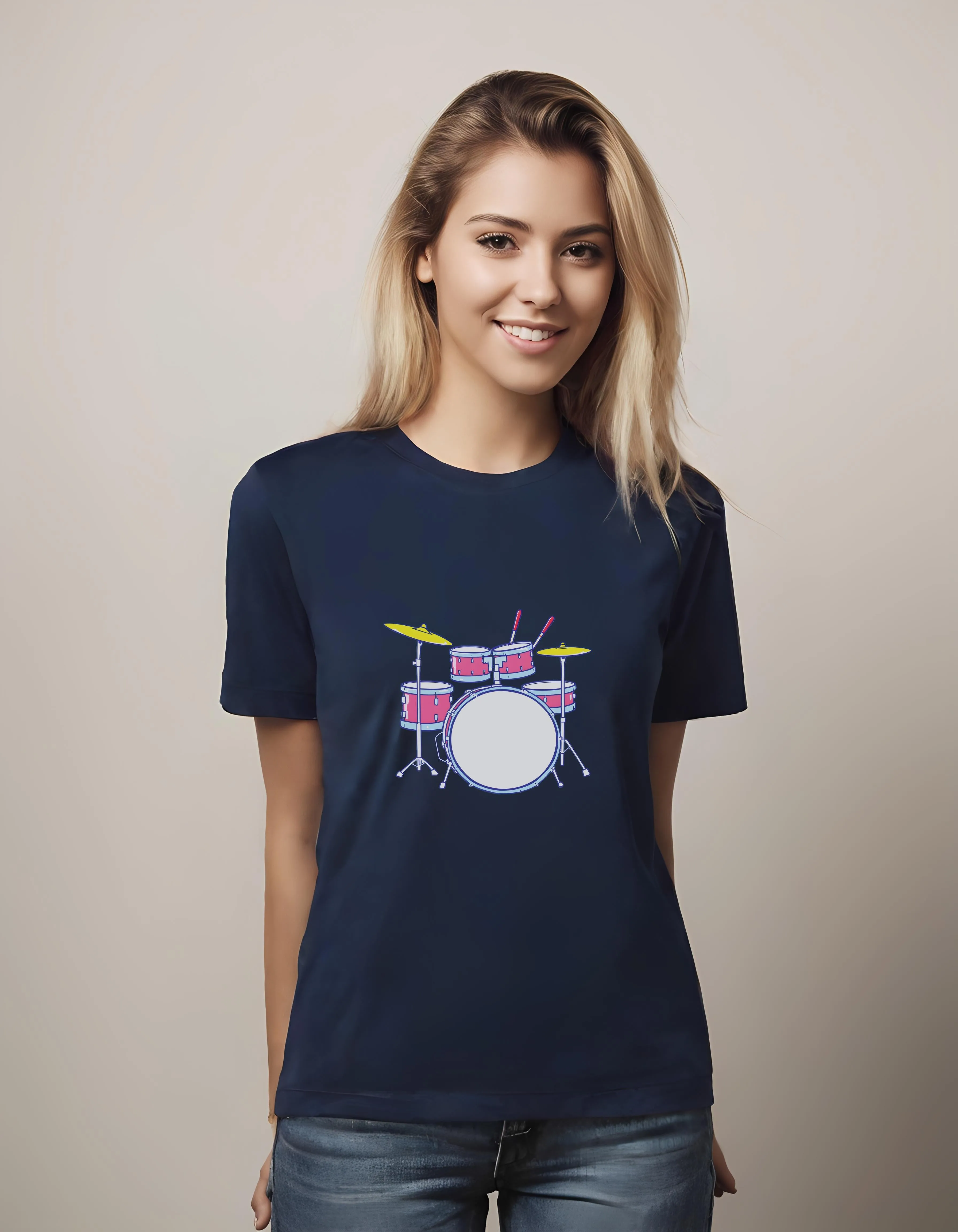 Playful Cartoon Drum Set Design | Classic T-Shirt (Unisex)
