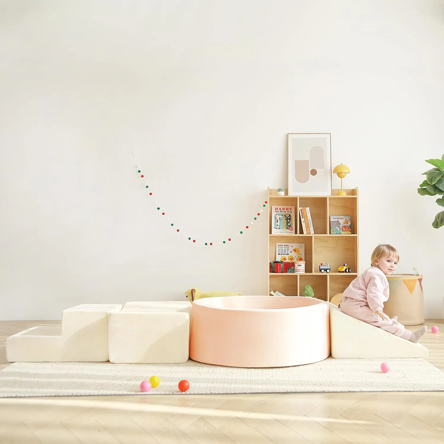 Playground$ Beige (Balls not Included) Tiita Climbing Toys with Ball Pit for Toddlers$ 4-Piece Kids Foam Climbing Blocks intact ductless for Baby 1-3$ Activity Soft Climb and Crawl Playset Indoor 