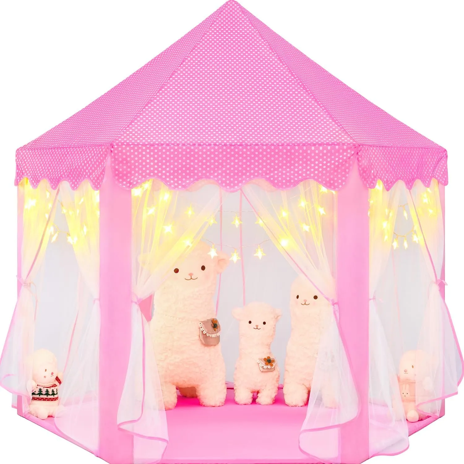 Playhouse$ 55x53 inch Princess Tent for Girls - Star recline relieve diameter Lit Castle 