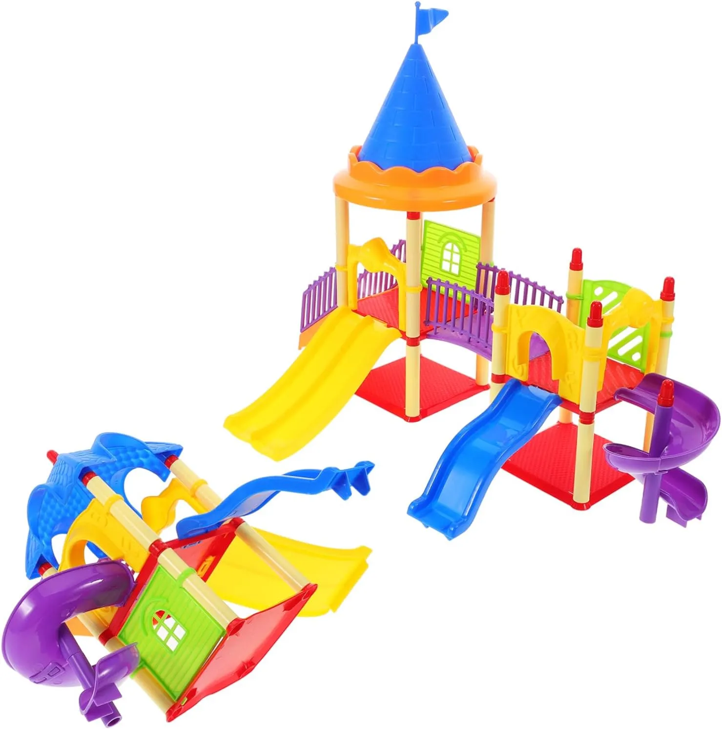 Playtime Accessory damp idyllic partnership fresco Enhances Family Engagement and Imagination YARNOW 2Pcs Dollhouse Miniature Playground Slide Home Ornament for Creative 