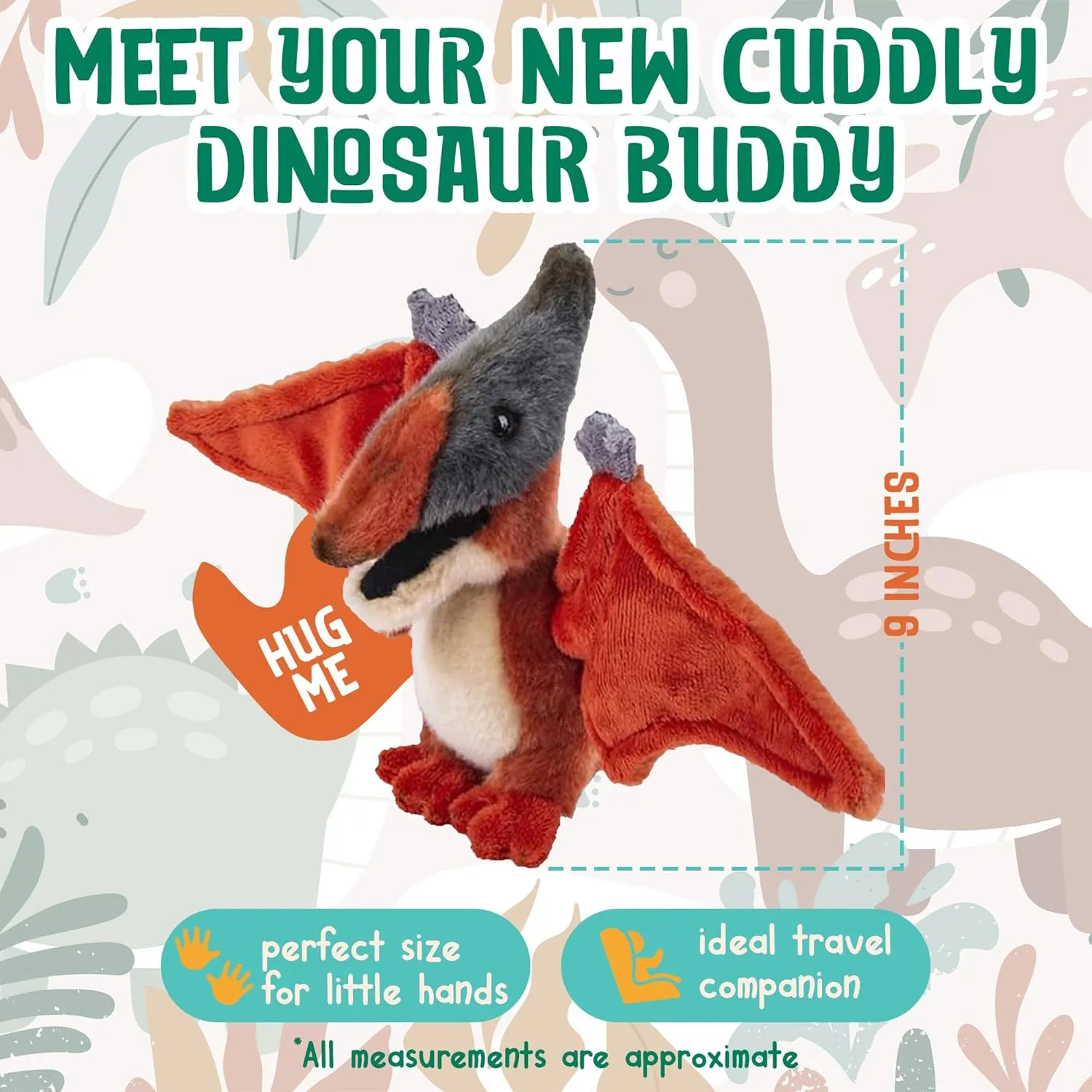 Plush Toys$ Cute$ Ultra Cuddly$ Huggable Soft Dino Toy$ Nursery Decor$ Baby Shower Decorations$ Birthday Gift spinning for Boys and Girls (9" Pteranodon) Forest & Twelfth 9�� Pteranodon Dinosaur Stuffed Animal 