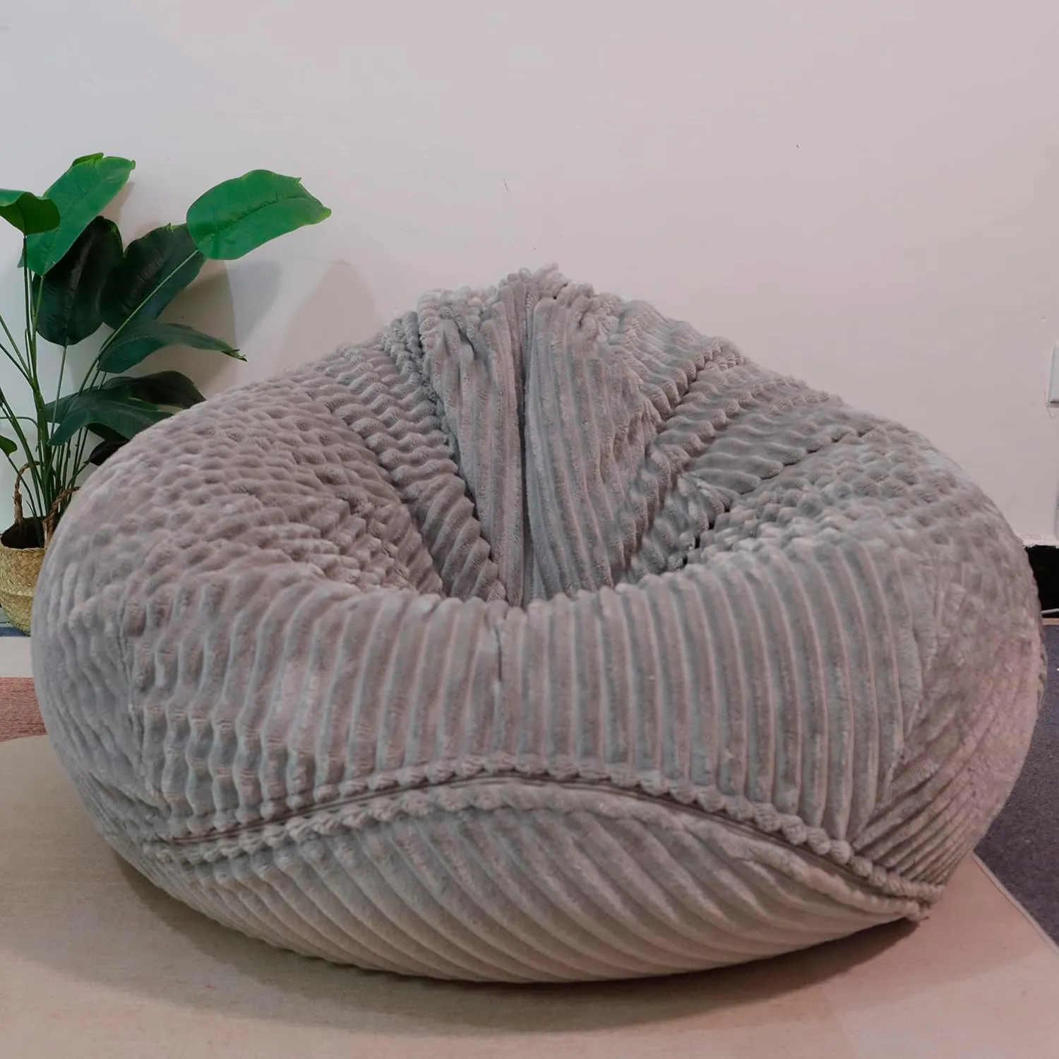 Plush Toys (Light Grey,Large) islander geomagnetic Soft Bean Bag Chair Cover No Filler Sofa Cover Storage Bean Bag Cover Organizing Children 